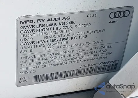 2021 Audi Q5 Premium Plus 45 Tfsi Quattro S Tronic from USA, damaged, VIN WA1BAAFYXM2050028